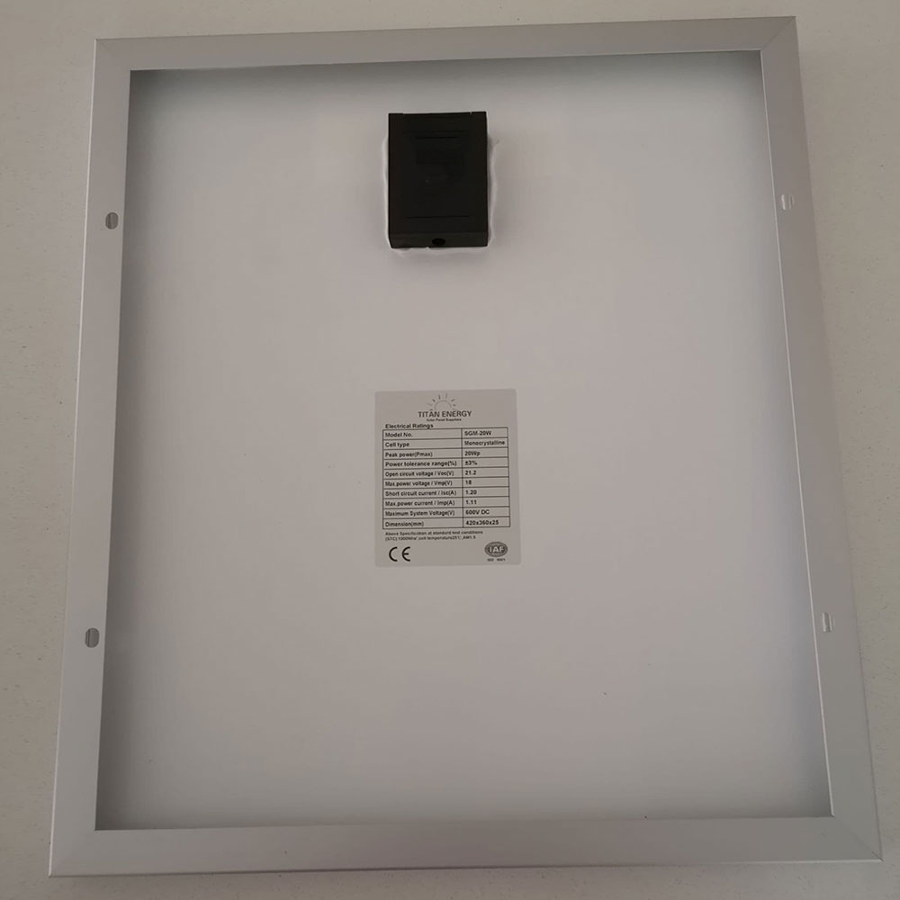20W solar panel Aluminium framed image